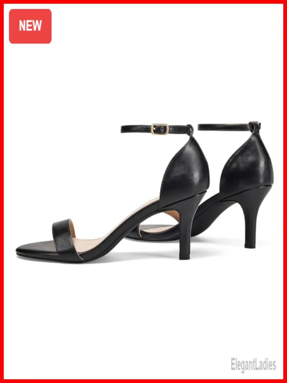 Kitten Heel Sandals with Ankle Strap Open Toe Dress Heels for Women